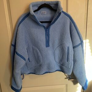 Free People Movement Blue Sherpa Pullover